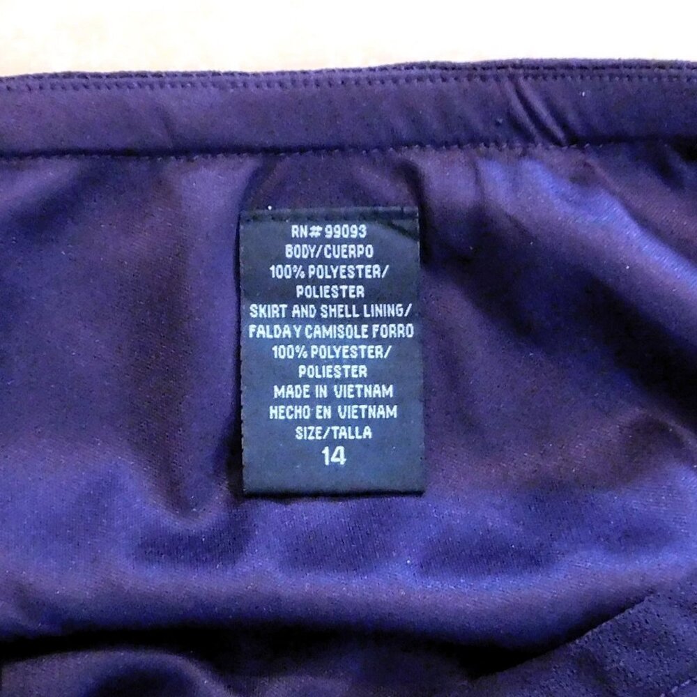 Dana Kay 3-Piece Formal Outfit Womens Size 14 Dark Purple Jacket Tank Skirt - Picture 14 of 14